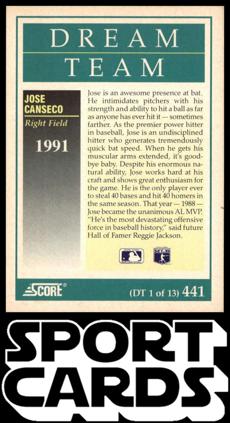 1991 Score #441 Jose Canseco SportCards.com