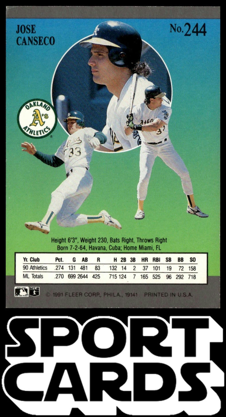 1991 Ultra #244 Jose Canseco SportCards.com