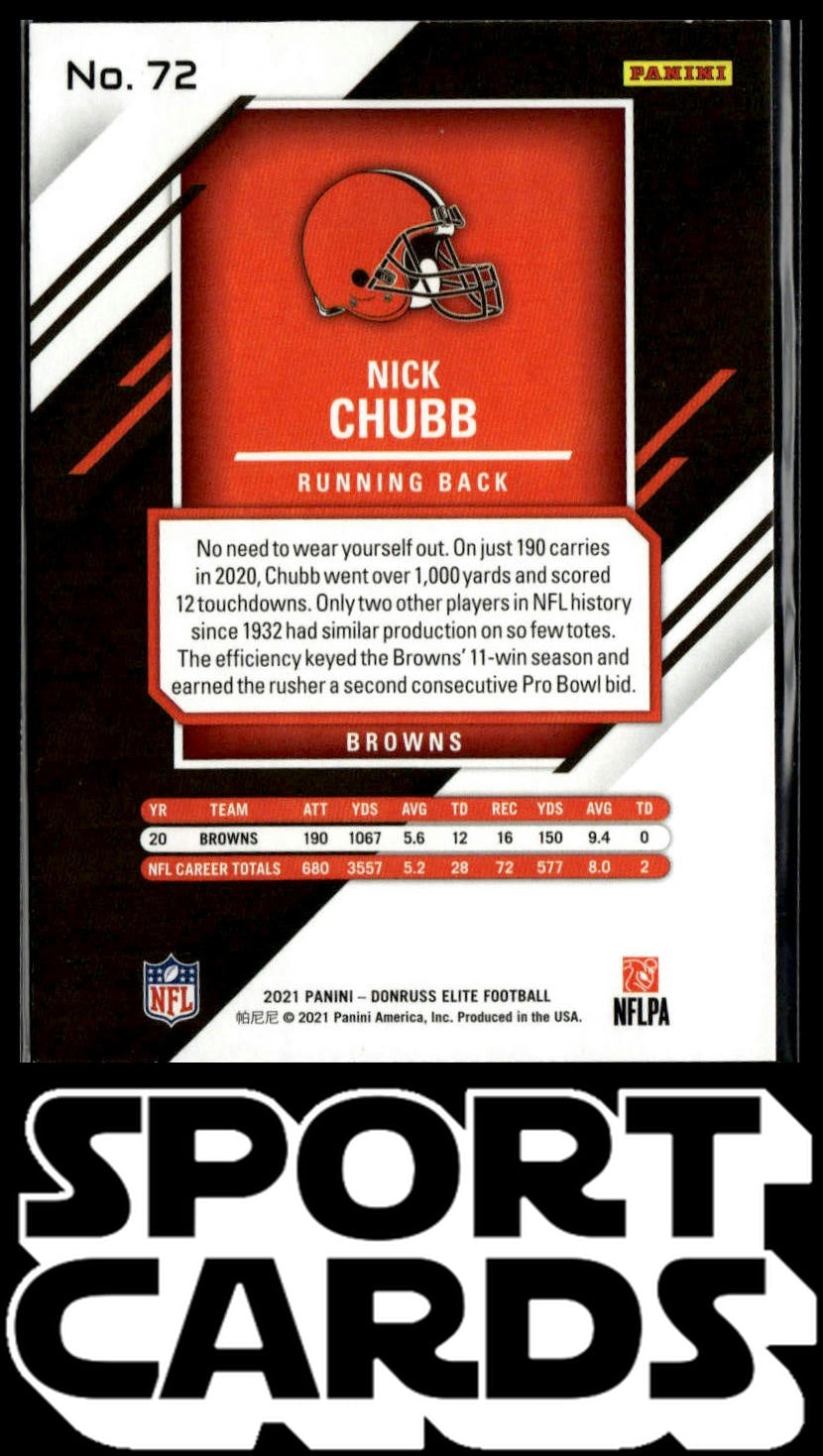 2021 Donruss Elite #72 Nick Chubb SportCards.com