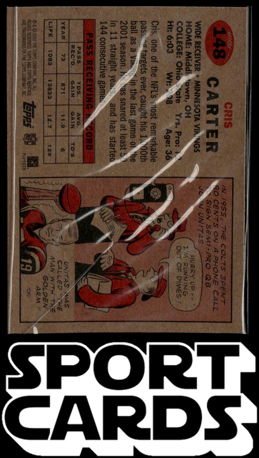 2002 Topps Heritage #148 Cris Carter SportCards.com