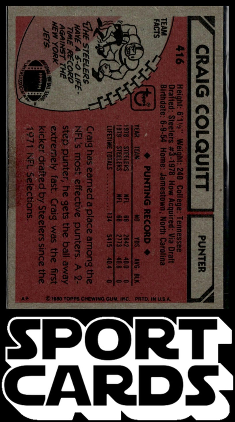 1980 Topps #416 Craig Colquitt SportCards.com