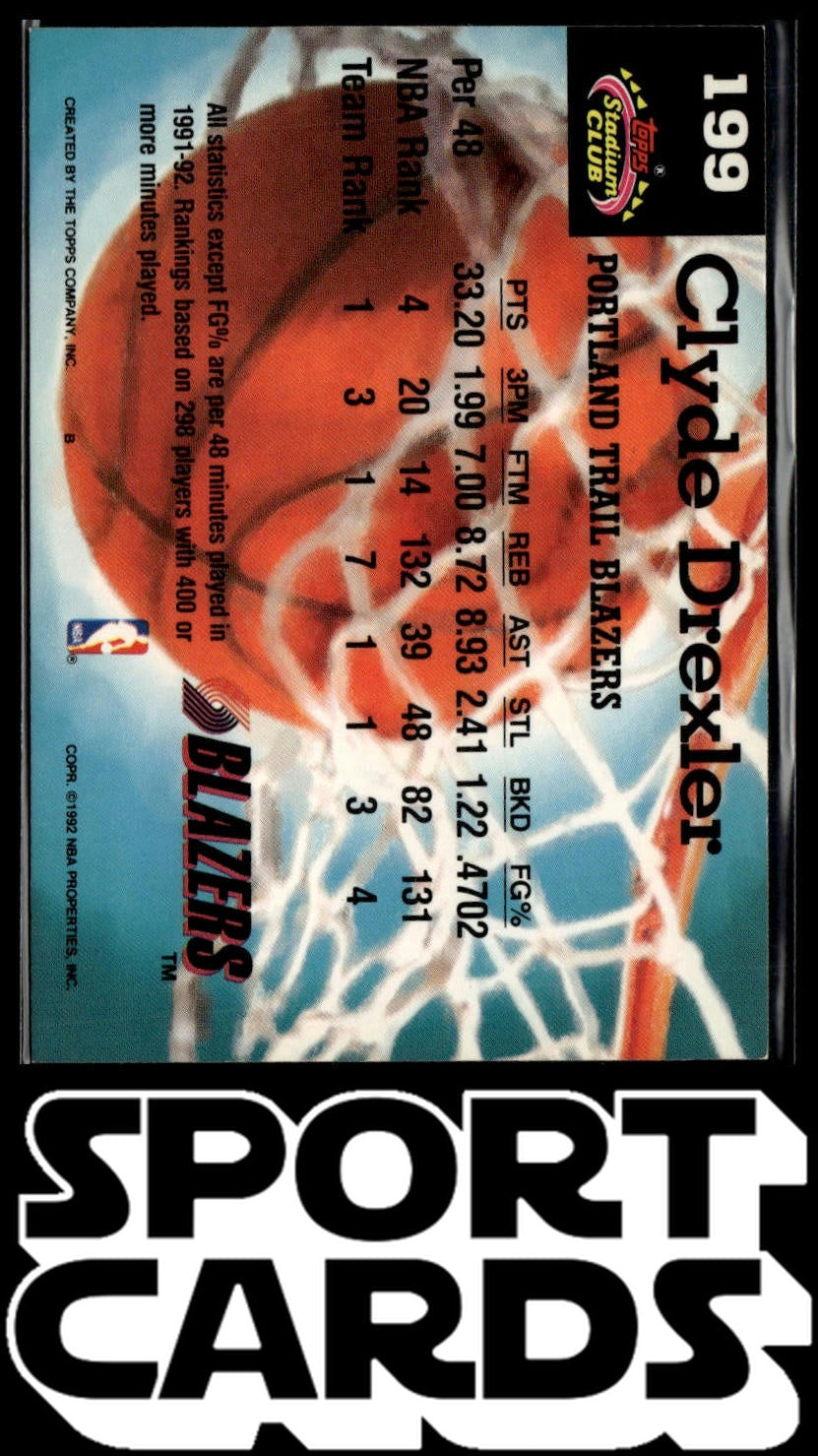 1992-93 Stadium Club #199 Clyde Drexler Members Only SportCards.com