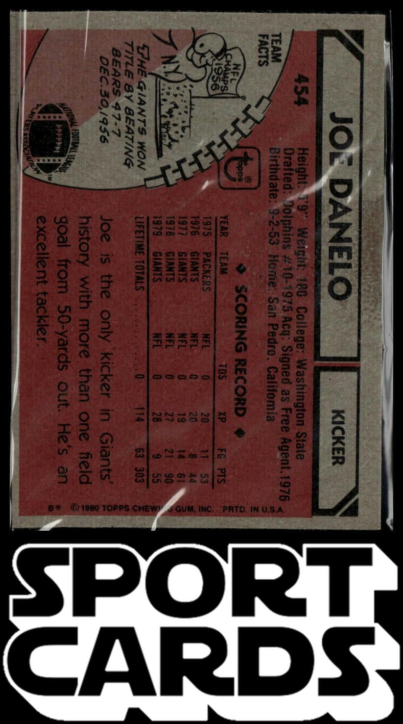 1980 Topps #454 Joe Danelo SportCards.com