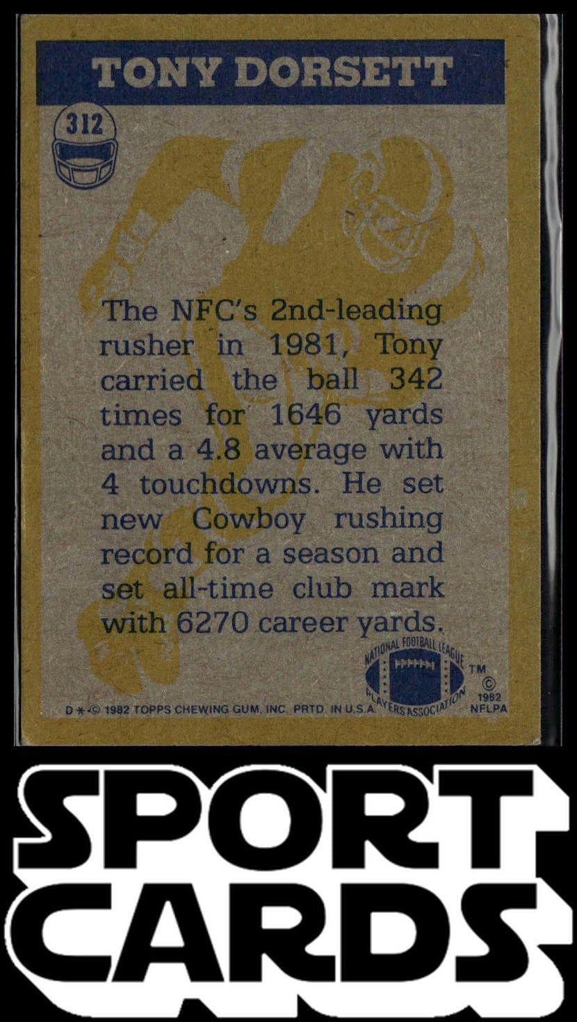 1982 Topps #312 Tony Dorsett SportCards.com