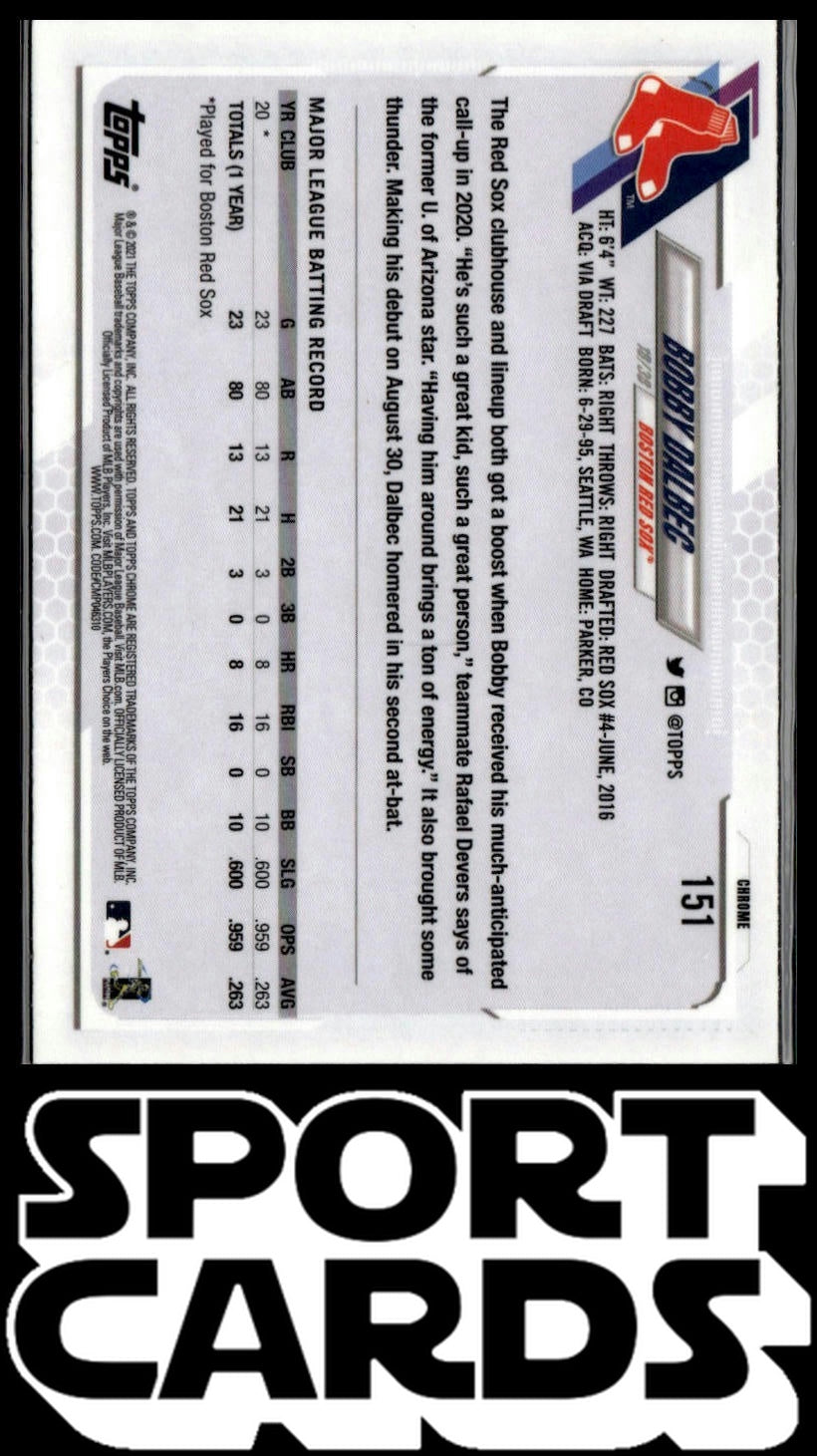 2021 Topps #26 Bobby Dalbec Rainbow Foil SportCards.com