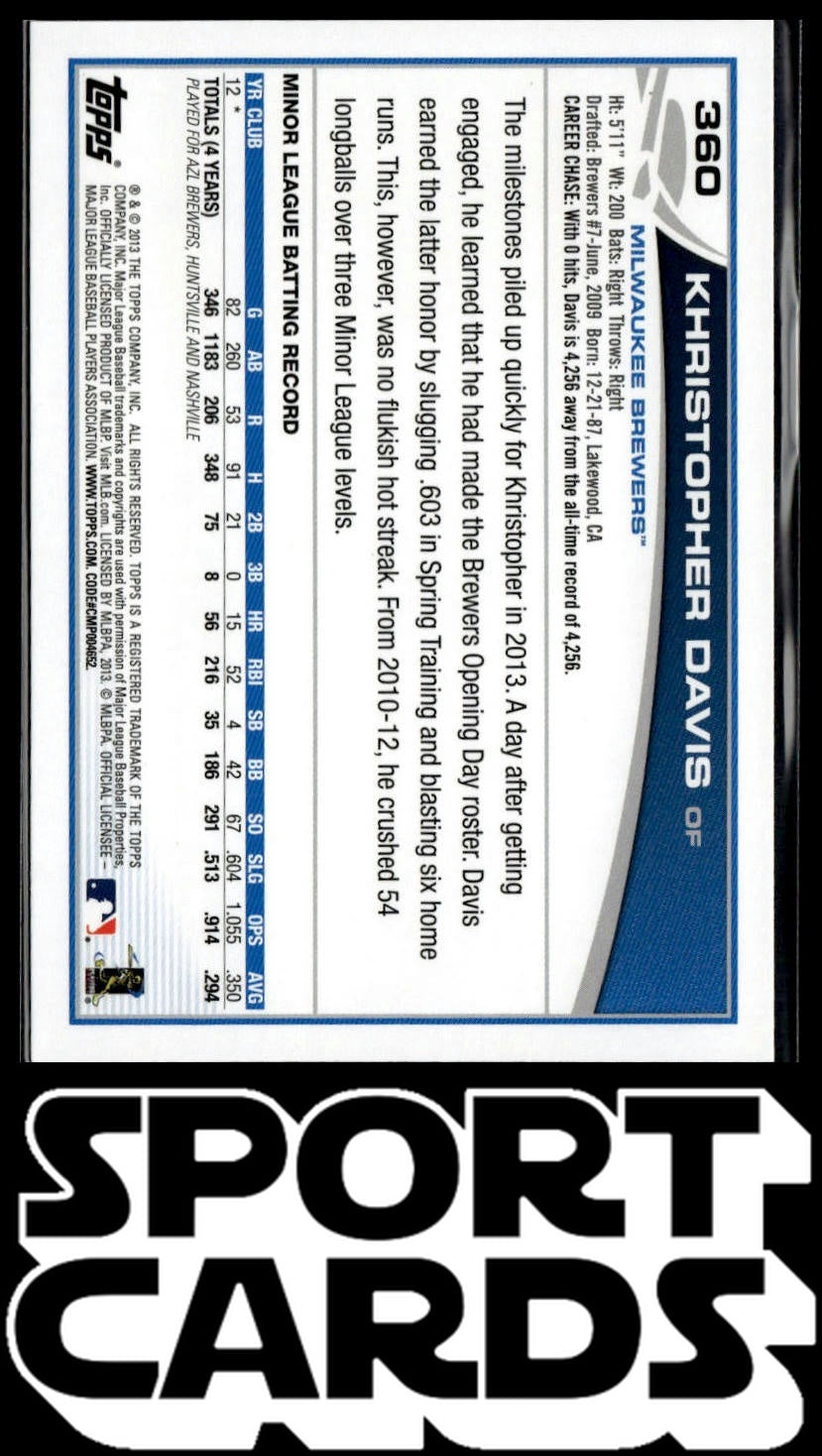 2013 Topps #360 Khristopher Davis SportCards.com