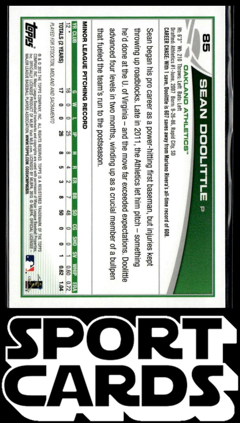 2013 Topps #85 Sean Doolittle Gold #/2013 SportCards.com