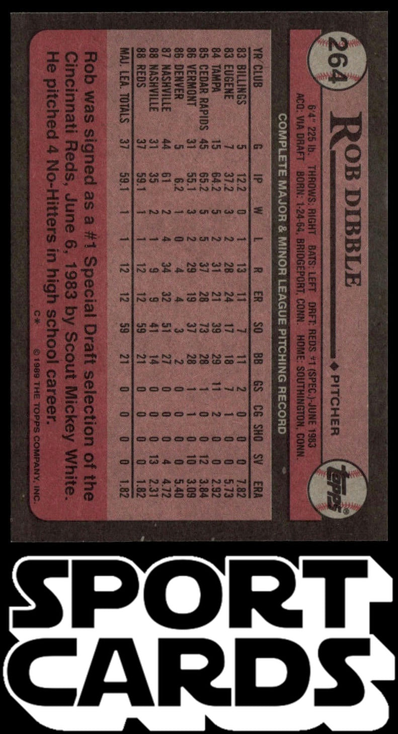 1989 Topps #264 Rob Dibble SportCards.com