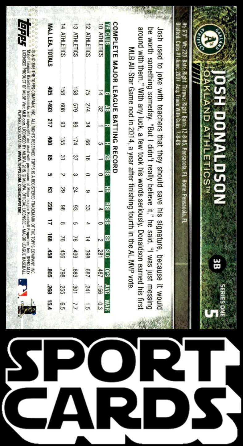 2015 Topps #5 Josh Donaldson SportCards.com