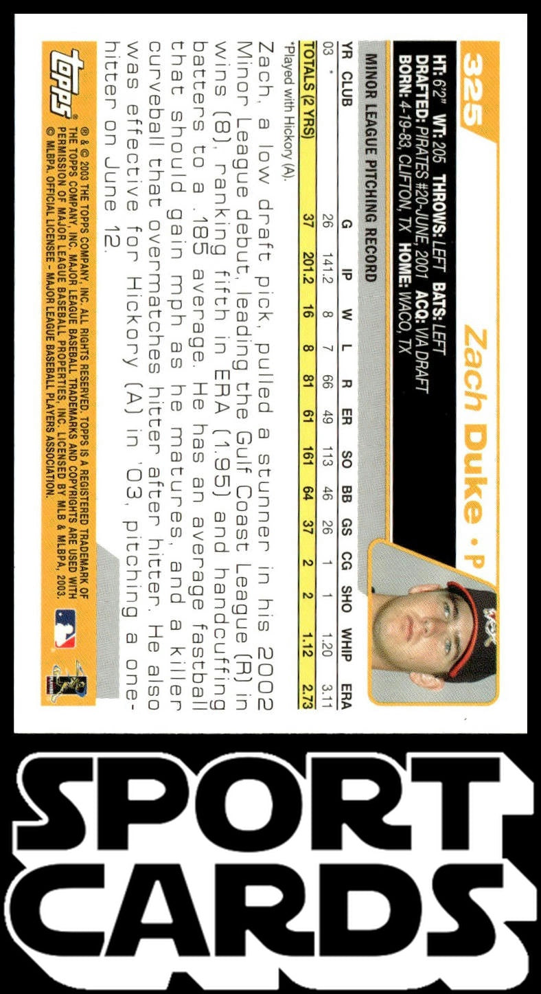 2004 Topps #325 Zach Duke SportCards.com
