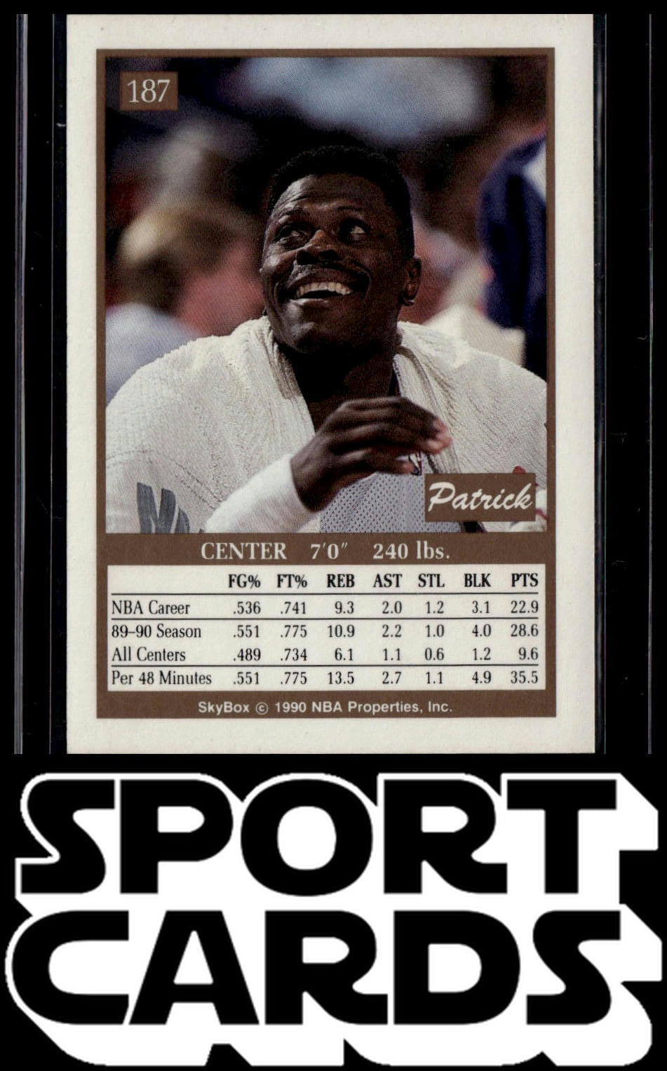 1990-91 SkyBox #187 Patrick Ewing SportCards.com