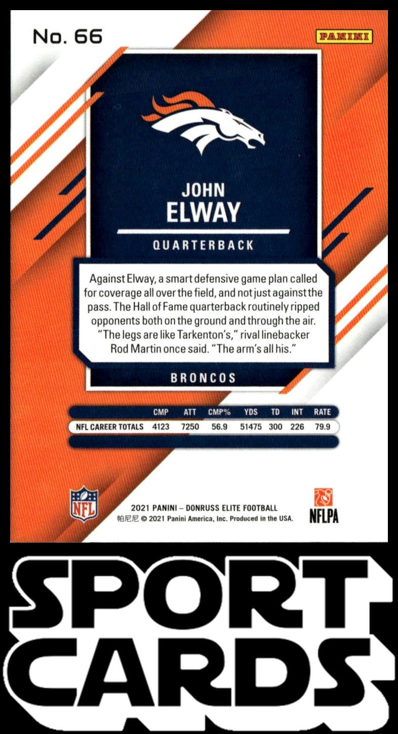 2021 Donruss Elite #66 John Elway Pink SportCards.com