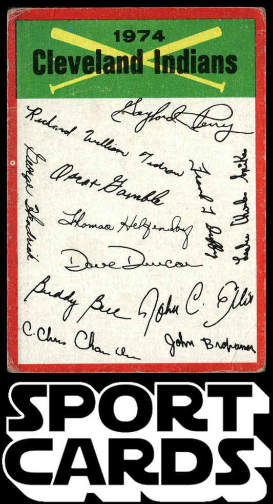 1974 Topps #NNO Cleveland Indians Team Checklists SportCards.com