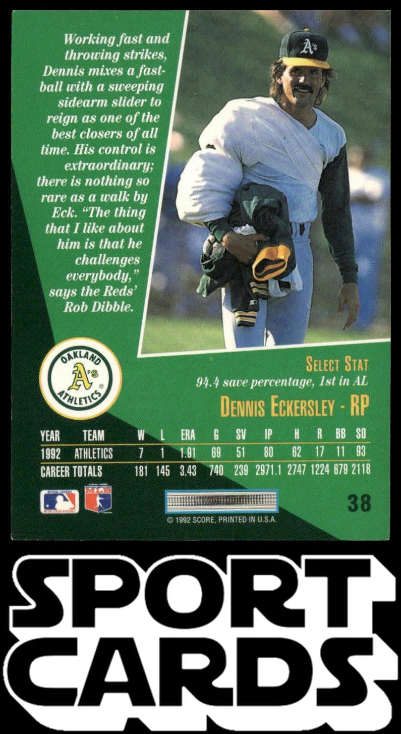 1993 Select #38 Dennis Eckersley SportCards.com