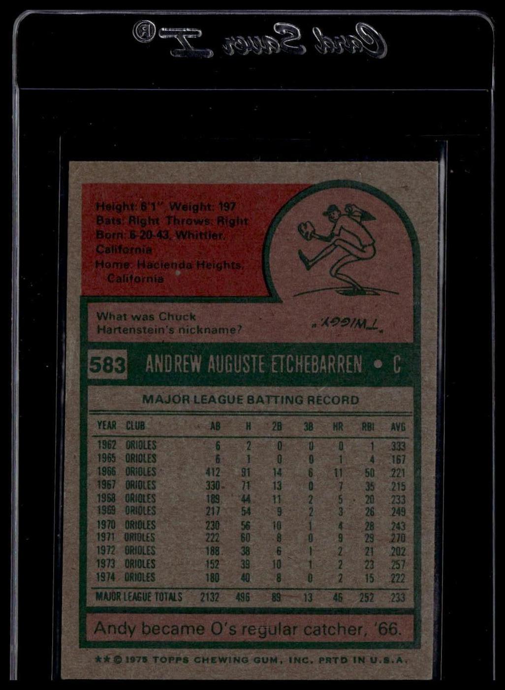 1975 Topps Mini #583 Andy Etchebarren SportCards.com