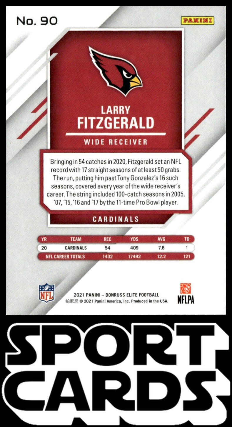 2021 Donruss Elite #90 Larry Fitzgerald SportCards.com