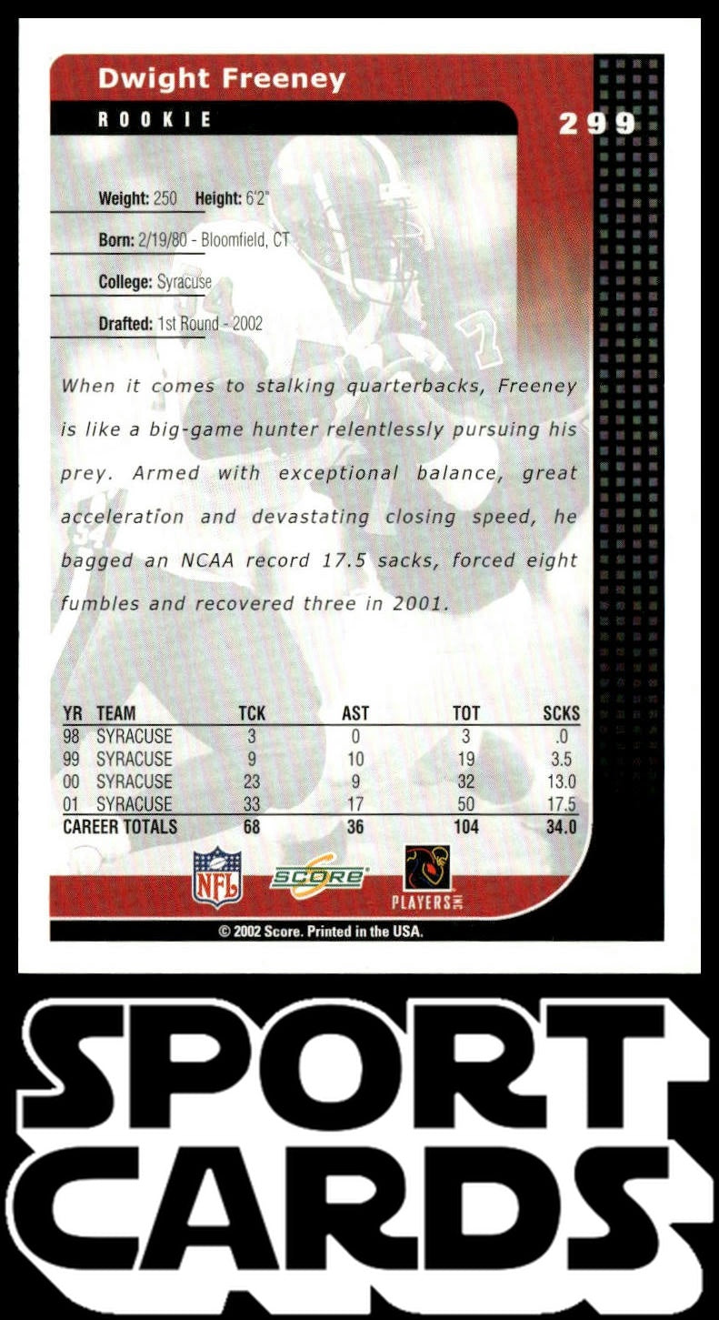 2002 Score #299 Dwight Freeney SportCards.com
