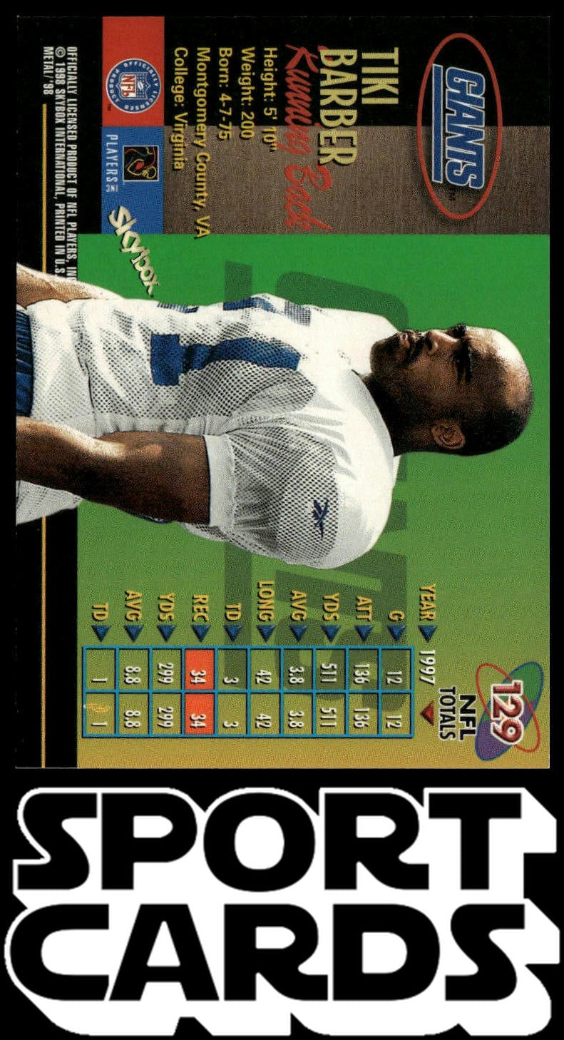 1998 Metal Universe #129 Tiki Barber SportCards.com