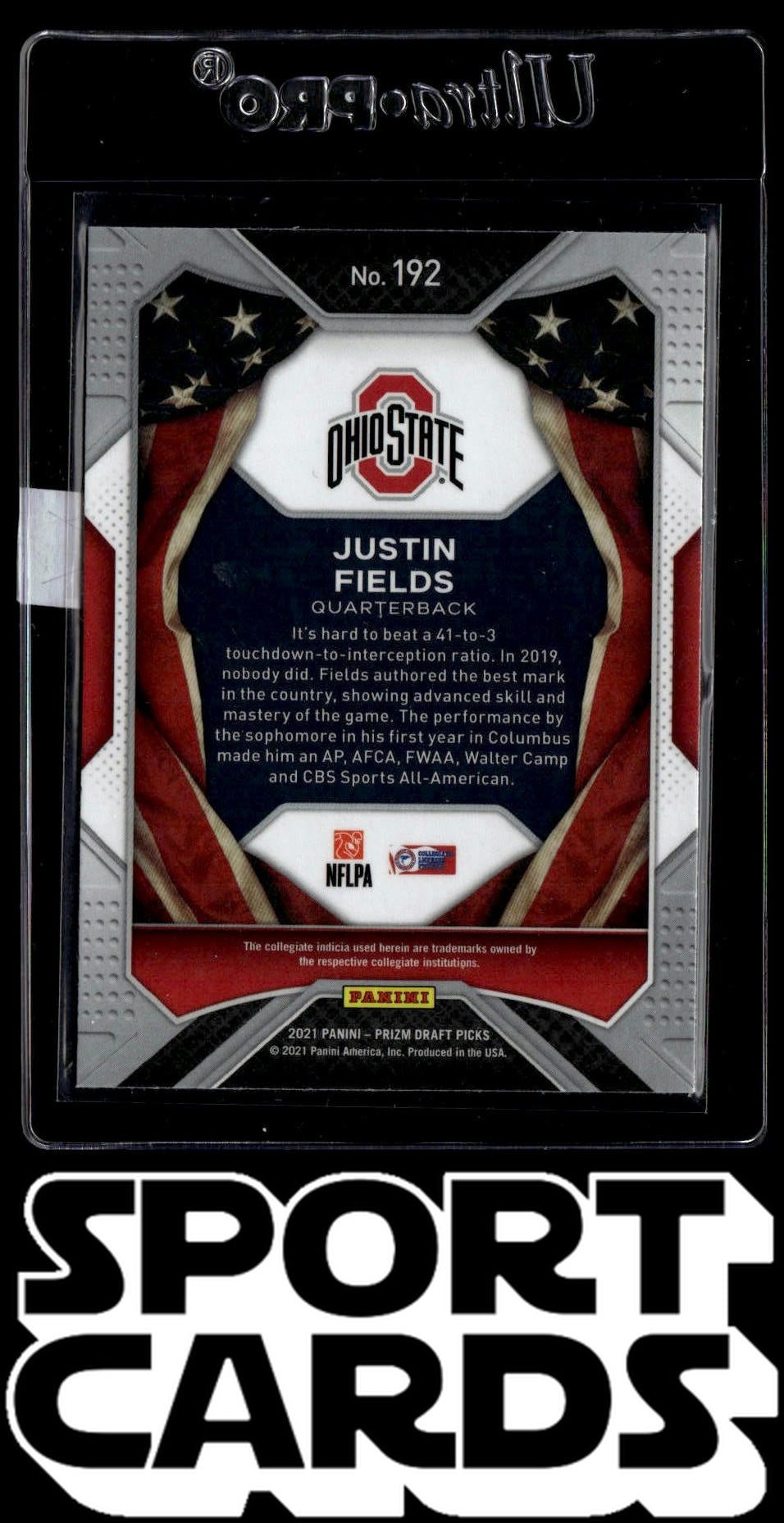 2021 Panini Prizm Draft Picks Collegiate #192 Justin Fields SportCards.com