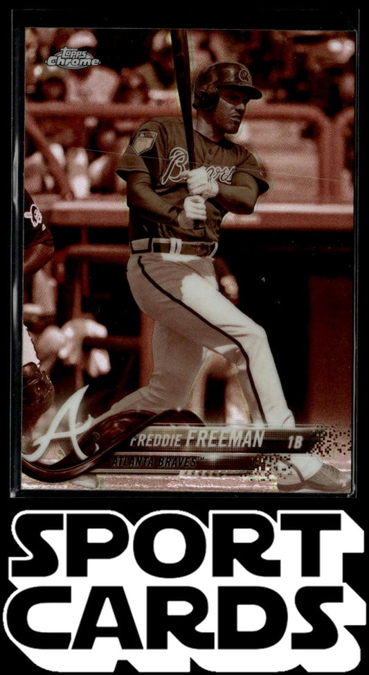2018 Topps Chrome #23 Freddie Freeman Sepia Refractor SportCards.com
