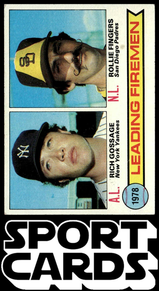 1979 Topps #8 1978 Leading Firemen (Rich Gossage / Rollie Fingers)