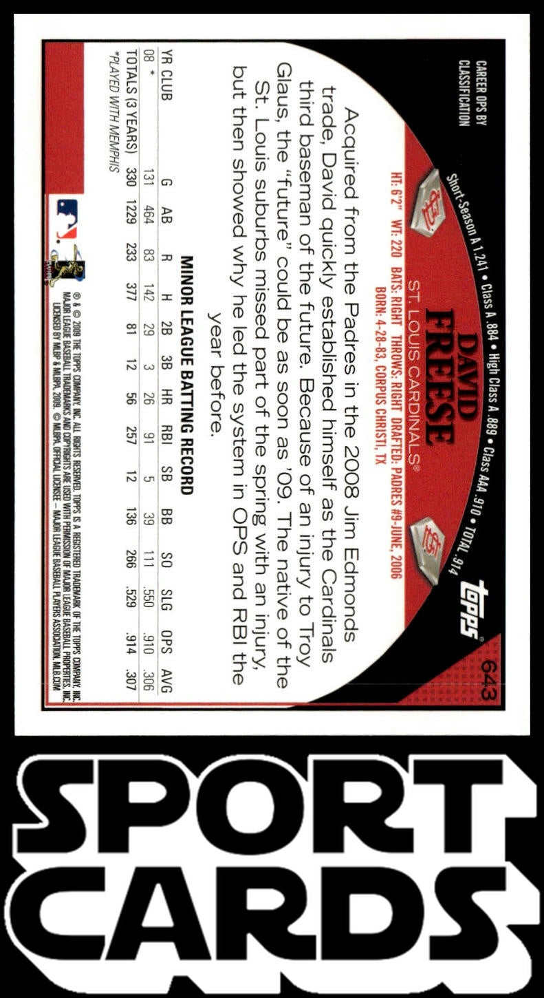 2009 Topps #643 David Freese SportCards.com