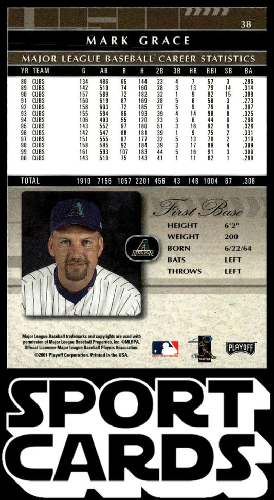 2001 Playoff Absolute Memorabilia #38 Mark Grace SportCards.com