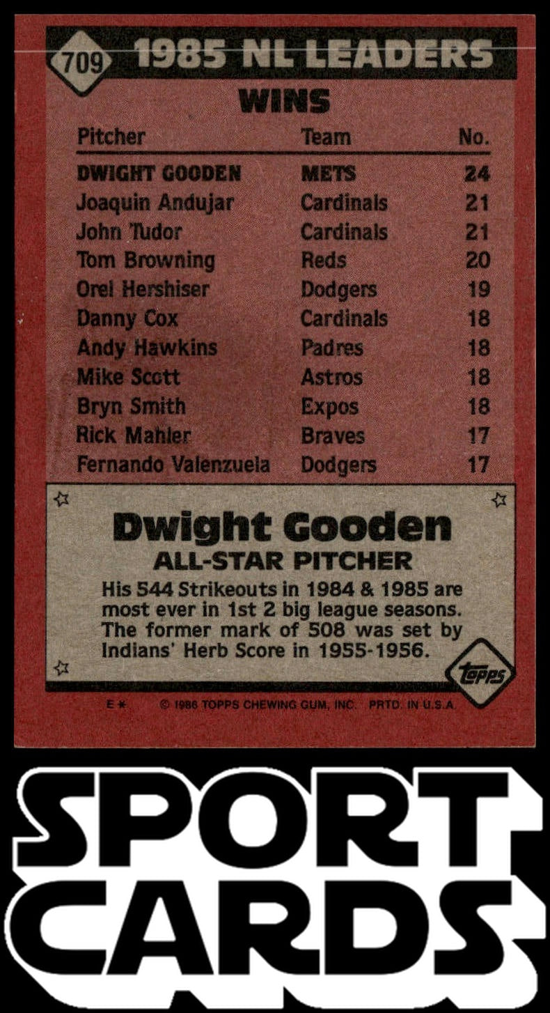 1986 Topps #709 Dwight Gooden SportCards.com