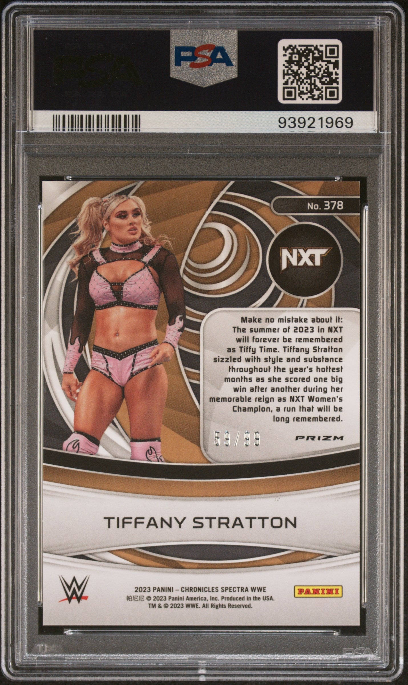 Tiffany Stratton 2023 Panini Chronicles Wwe #378 Blue PSA 10 - Sport Cards