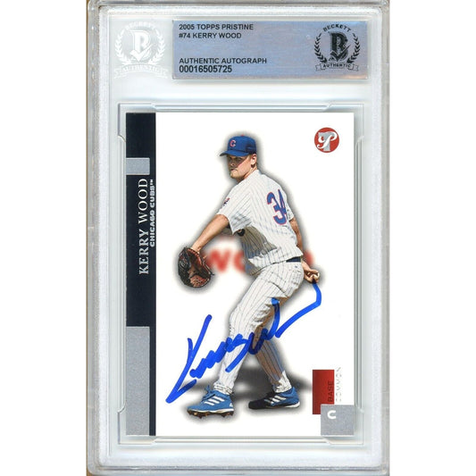 2005 Topps Prestine — Kerry Wood Chicago Cubs Autographed Trading Card — Beckett Authentication