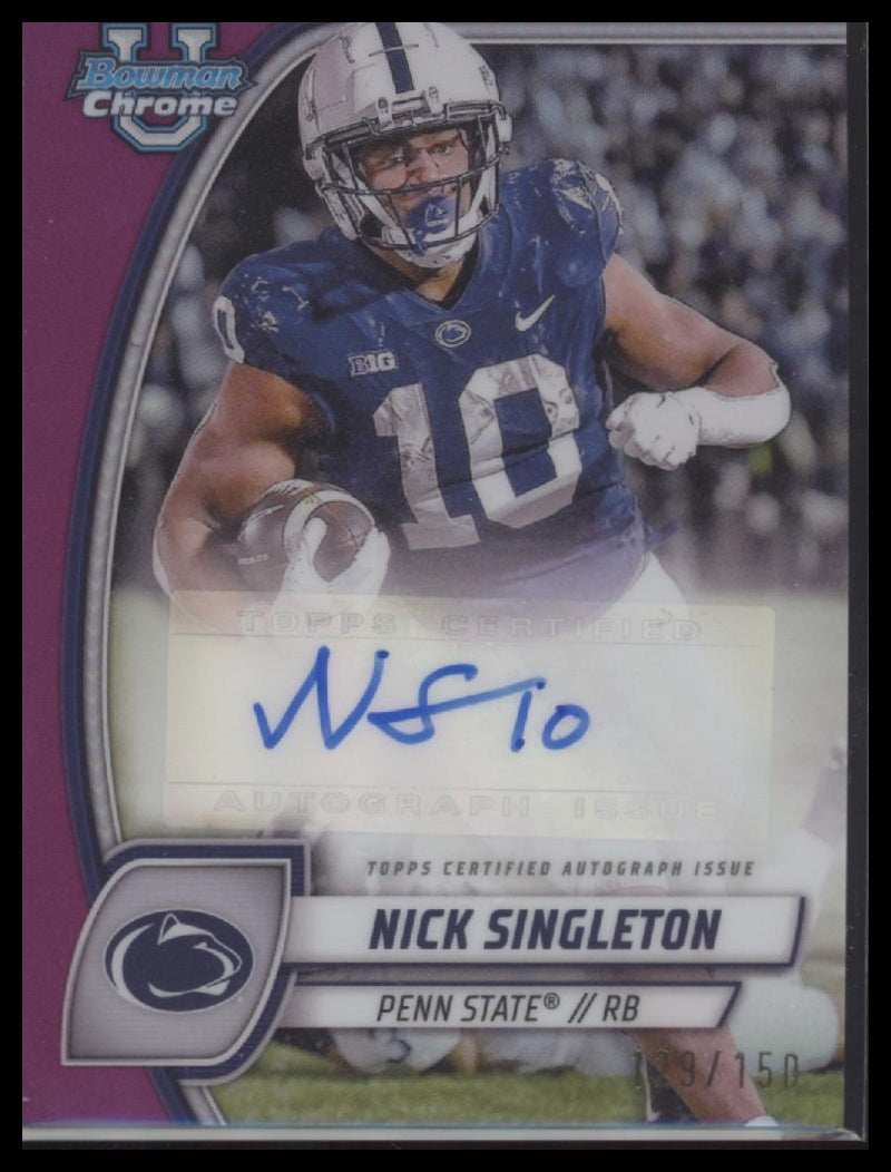 Nick Singleton 2024 Bowman University Chrome Prospect Auto #/150