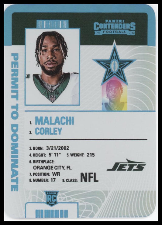Malachi Corley 2024 Panini Contenders #28 Permit to Dominate