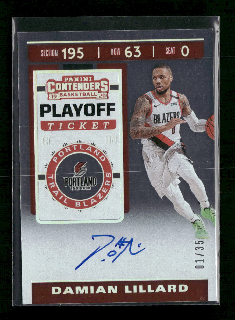 Damian Lillard 2019-20 Panini Contenders #VT-DLL Veteran Playoff Ticket #/35 - Sport Cards