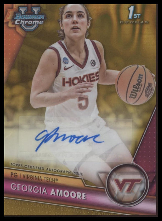 Georgia Amoore 2023-24 Bowman University Chrome Pros. Auto Gold Refractor #/50