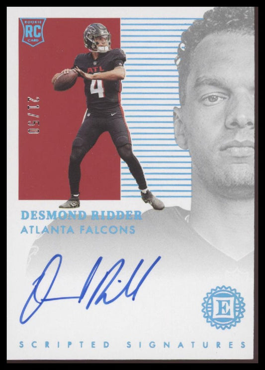 Desmond Ridder 2022 Panini Encased #SS-DR Scripted Signatures Sapphire #/50