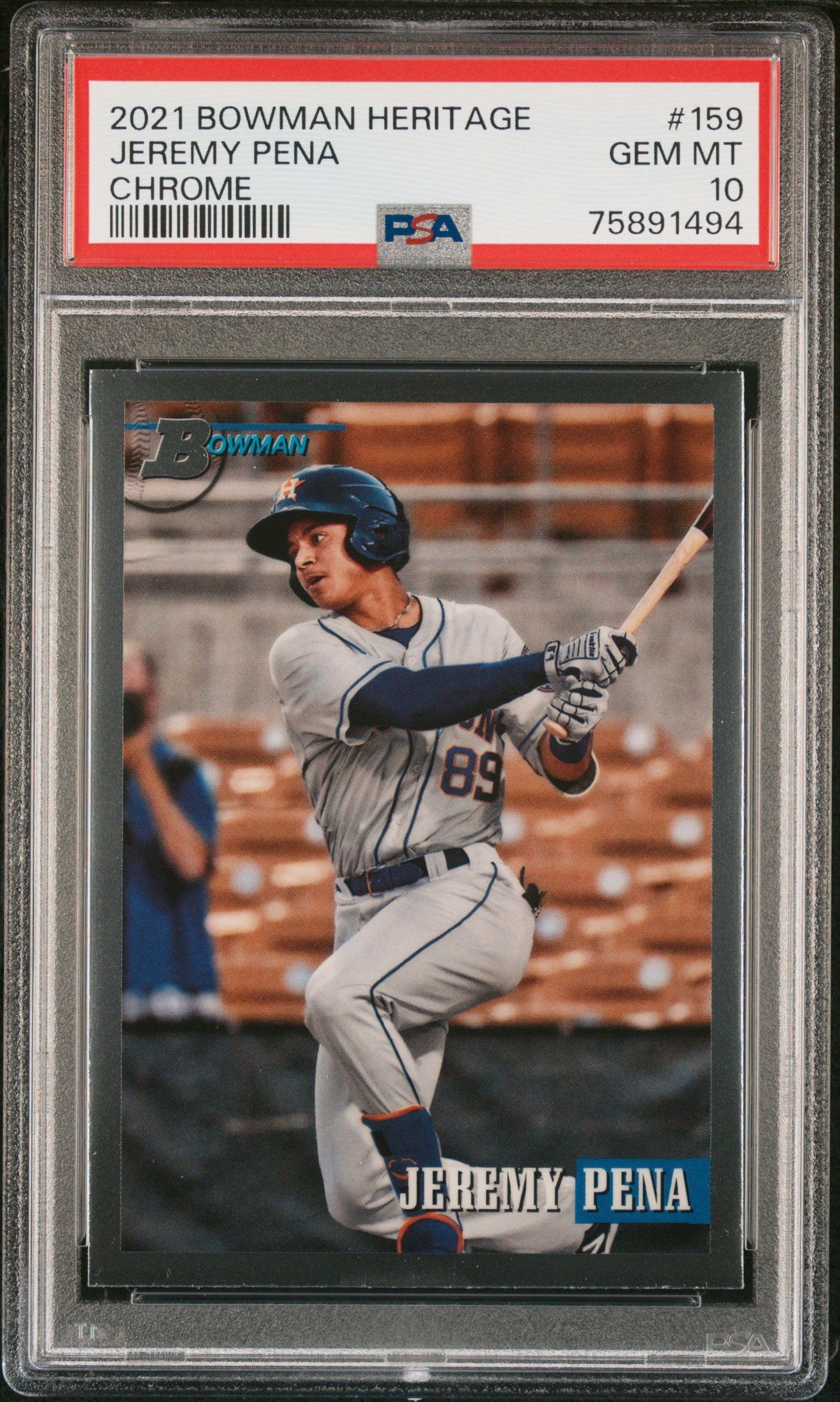 Graded 2021 Topps Bowman Heritage Jeremy Pena #159 Chrome Rookie RC Baseball Card PSA 10 Gem Mint