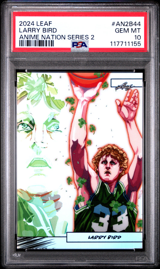 Graded 2024 Leaf Larry Bird #AN2B44 Anime Nation Series 2 /99 Basketball Card PSA 10 Gem Mint