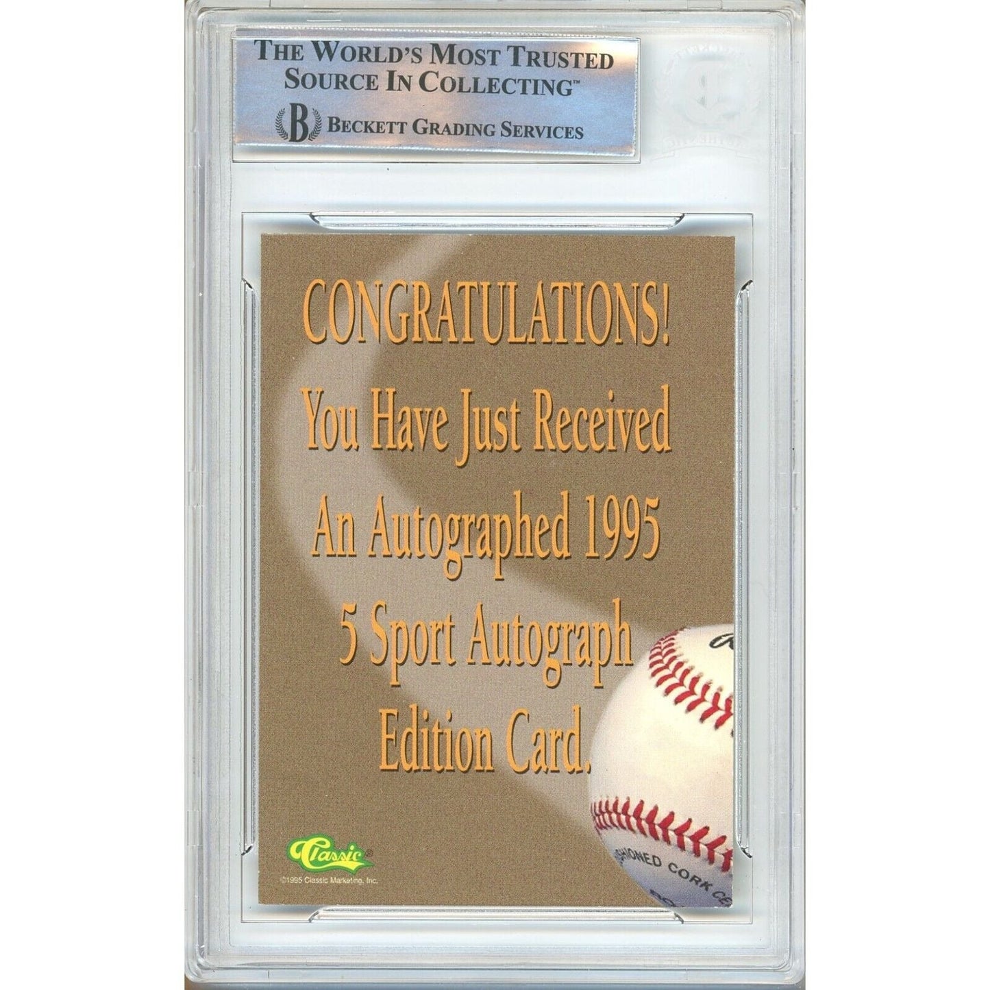 Vladimir Guerrero Montreal Expos Signed 1995 Classic Five Sport Card Beckett Auth Auto Slab