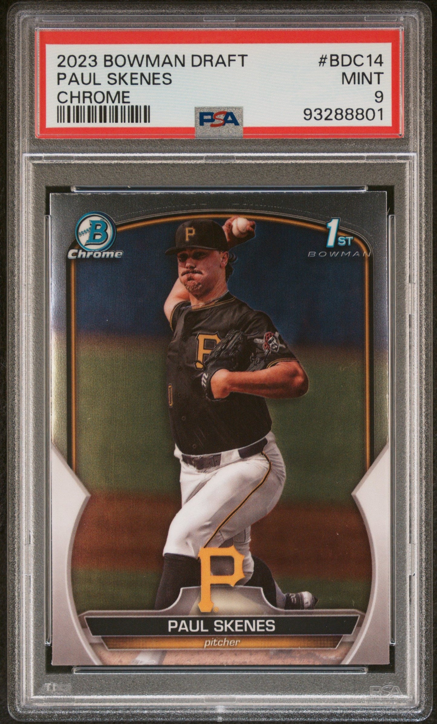 Graded 2023 Topps Bowman Draft Paul Skenes #BDC14 Chrome Rookie RC Baseball Card PSA 9 Mint