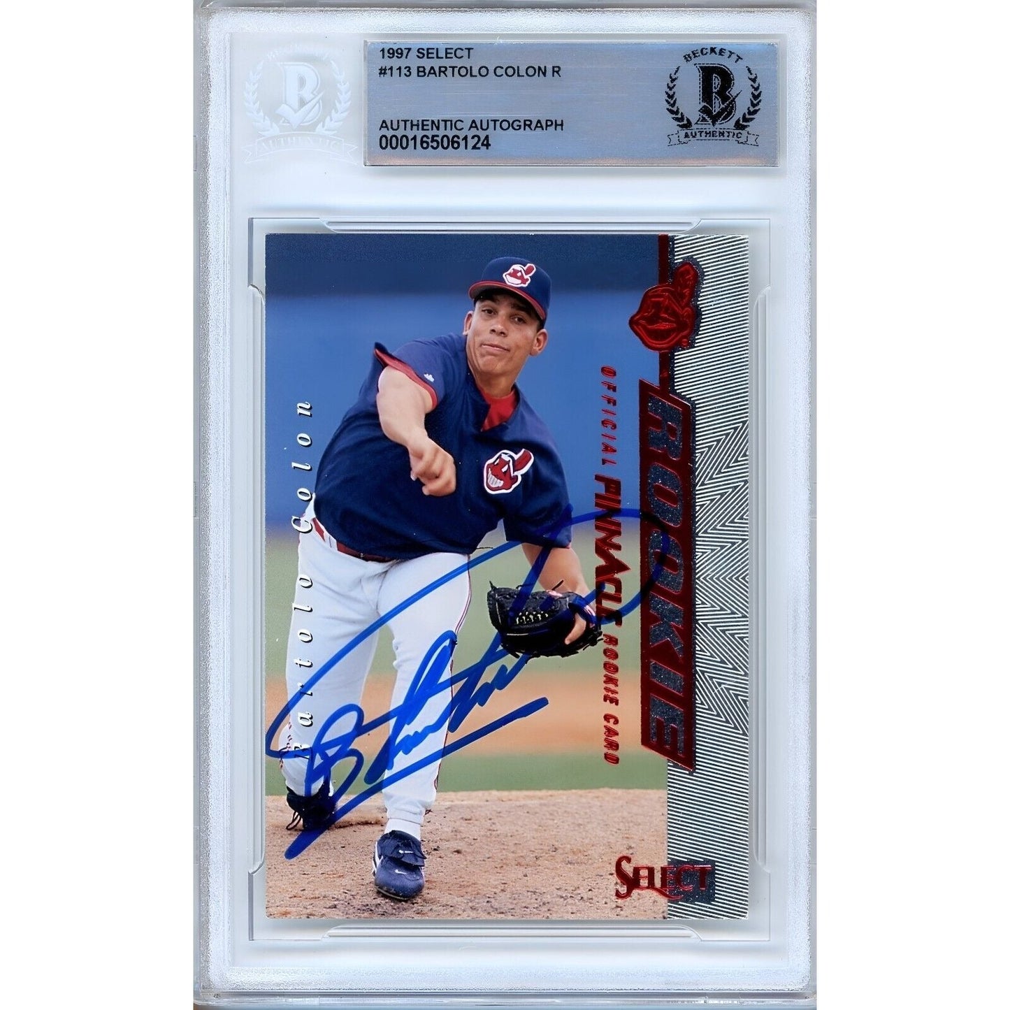 1997 Pinnacle Select #113 — Bartolo Colon Cleveland Indians Autographed Trading Card — Beckett Authentication