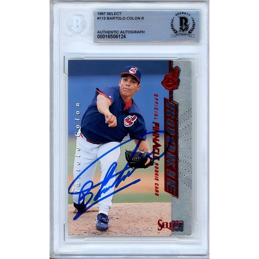 1997 Pinnacle Select #113 — Bartolo Colon Cleveland Indians Autographed Trading Card — Beckett Authentication