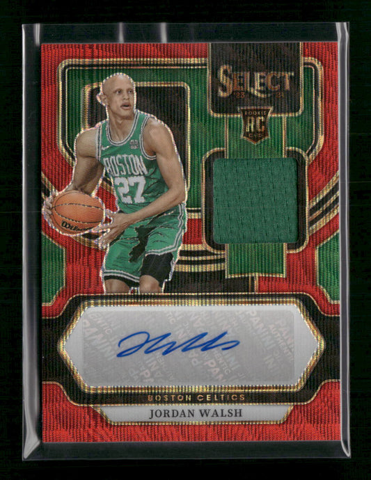 Jordan Walsh 2023-24 Panini Select Rookie Jersey Autographs Red Wave Prizms
