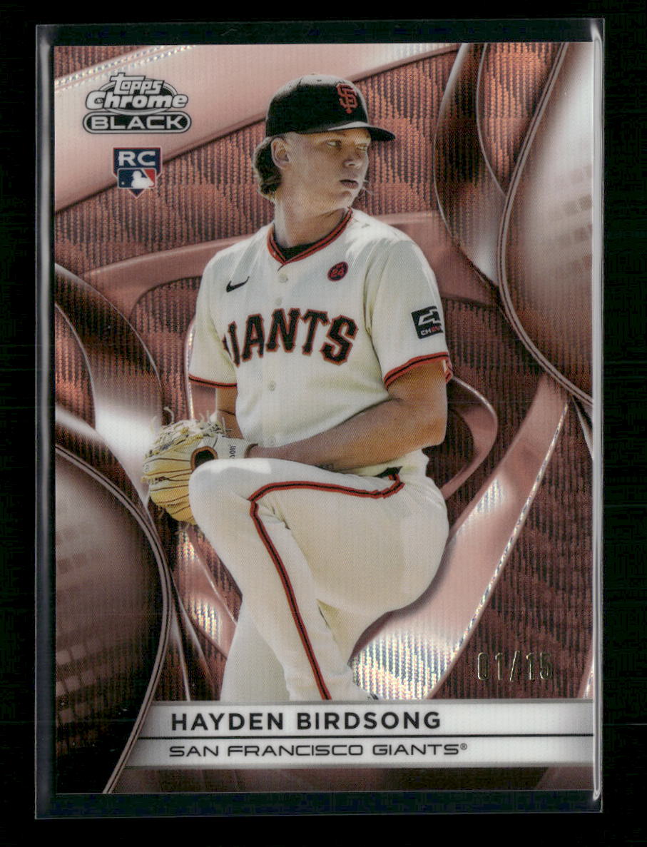 Hayden Birdsong 2025 Topps Chrome Black #24 Rose Gold Wave Refractors #/15