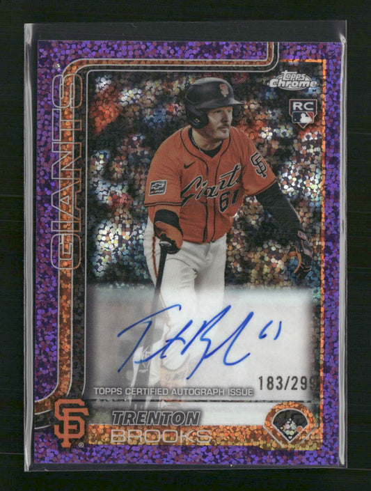 Trenton Brooks 2025 Topps Chrome Rookie Auto Purple Speckle Refractors #/299