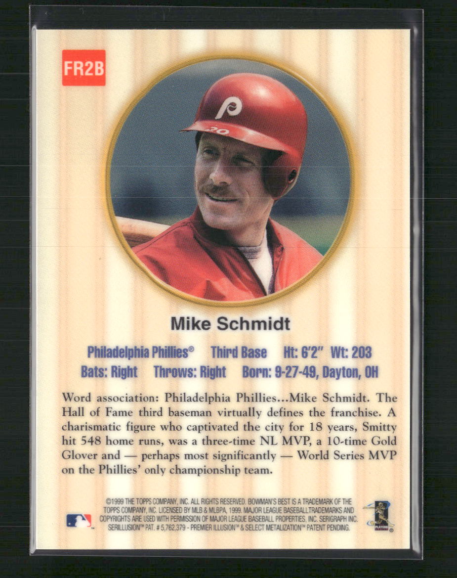 Mike Schmidt 1999 Bowman's Best #FR2B Franchise Favorites Autographs - Sport Cards