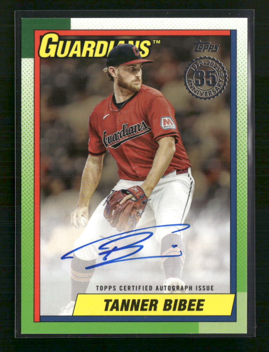 Tanner Bibee 2025 Topps Baseball 35th Anniversary Auto Gold #/50