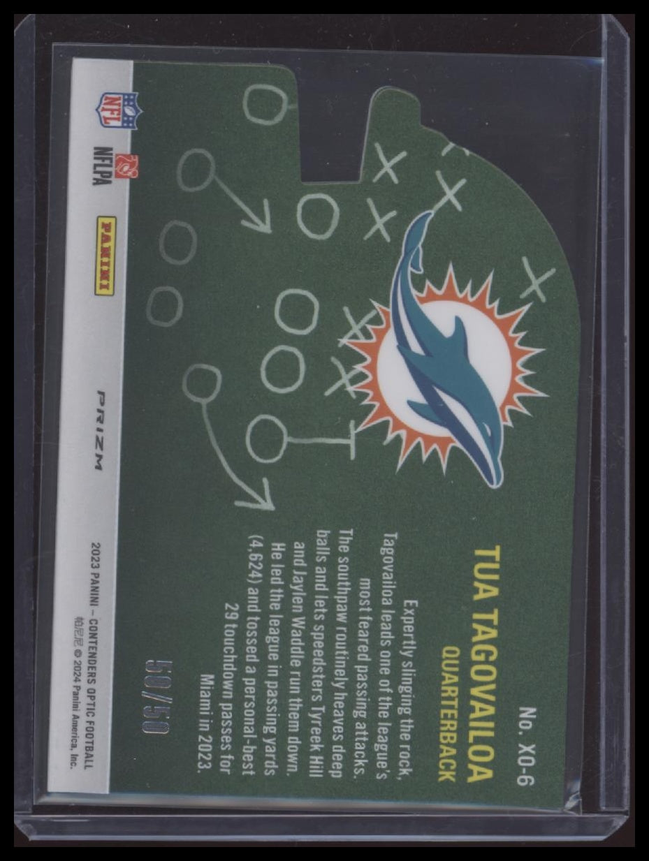 Tua Tagovailoa 2023 Panini Contenders Optic #XO-6 X's and O's Orange #/50