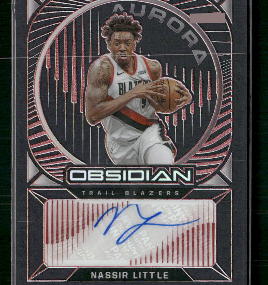 Nassir Little 2020-21 Panini Obsidian #AU-NAS Aurora Autographs #/5 - Sport Cards