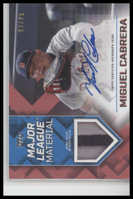 Miguel Cabrera Detroit Tigers 2023 Topps Major League Material Autograph - Sport Cards