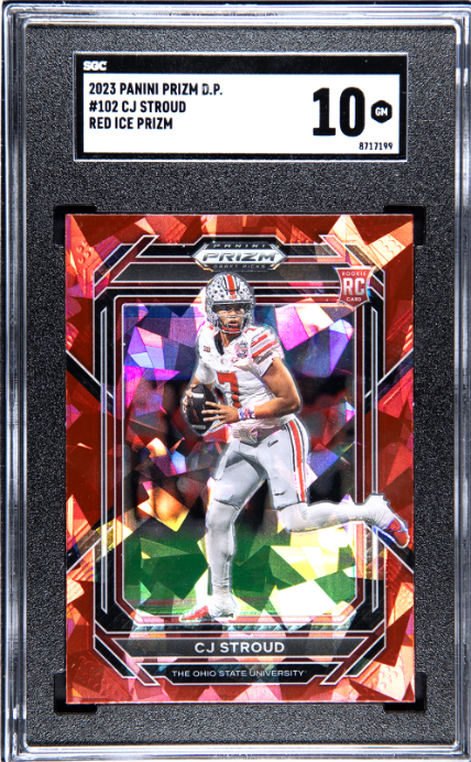 Cj Stroud 2023 Panini Prizm Draft Picks #102 Red Ice Prizm SGC 10